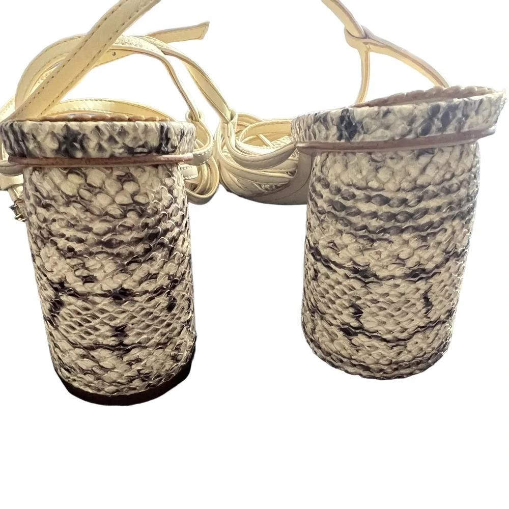 SAM EDELMAN Sandals Heels Daffodil Size 7 White Cream Gray Straps FAST SHIP - Picture 4 of 9